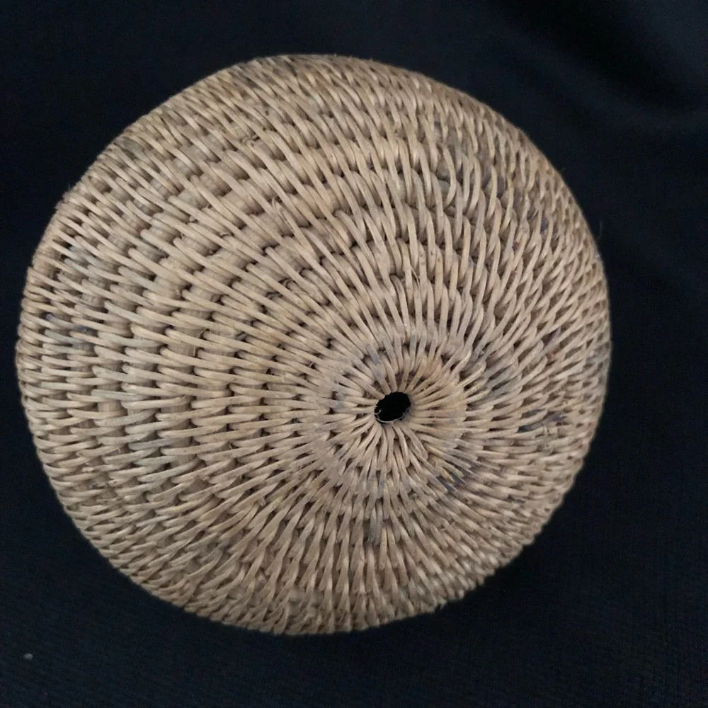 Small Handwoven Small Round Basket with Lid